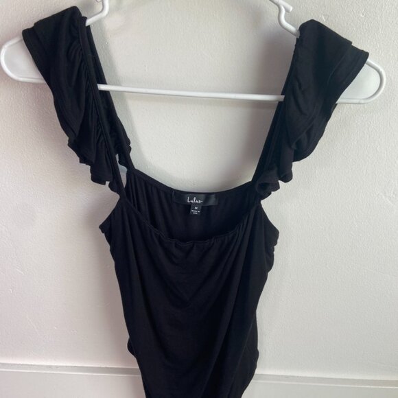 Lulus Black Sleeveless Ruffled Repeat After Me Bodysuit - Picture 9 of 10